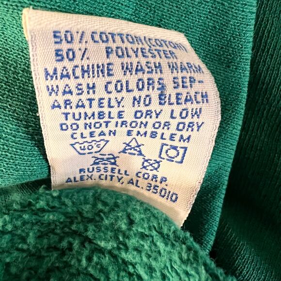 Russell Athletic Sweatshirt L Green Crewneck Made in USA Vintage - Picture 9 of 10